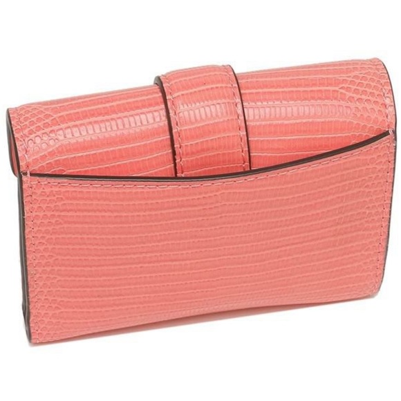 NWT MICHAEL KORS CARMEN MEDIUM FLAP BIFOLD WALLET GRAPEFRUIT COLOR - Picture 3 of 10